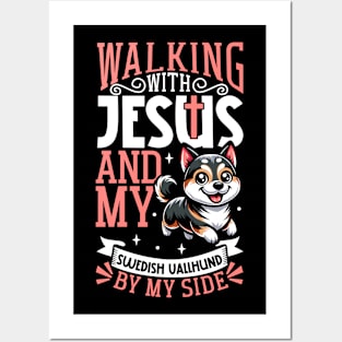 Jesus and dog - Swedish Vallhund Posters and Art